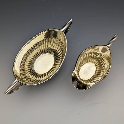 1902年 英国アンティーク 純銀製シュガーポット&クリームジャグ 計294g Fordham & Faulkner